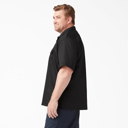 Dickies Men's Short-Sleeve Work Shirt, Black, Large