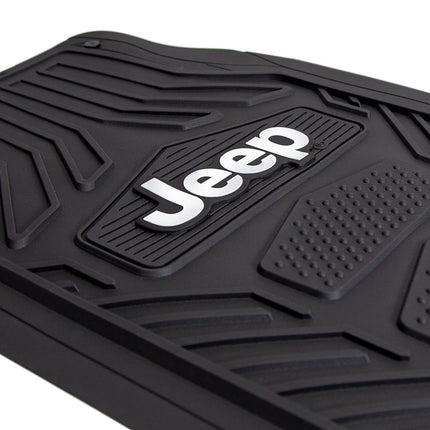 Plasticolor 001668R01 4pc JEEP Weather Pro Heavy Duty Rubber Floor Mats Set , Black