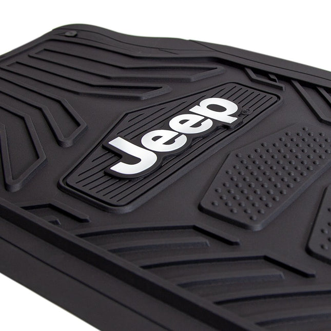 Plasticolor 001668R01 4pc JEEP Weather Pro Heavy Duty Rubber Floor Mats Set , Black