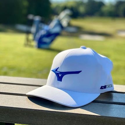 Mizuno Women's Tour Delta Fitted Hat, White/Black, L/XL