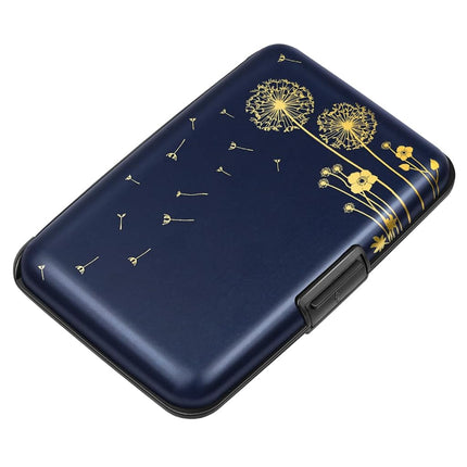Mini Credit Card Holder for Women or Men,RFID Blocking Slim Hard Card Case ID Case Travel Wallet, Dandelion, S