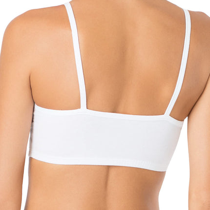 Fruit of the Loom Women's Spaghetti Strap Cotton Sports Bra, Blushing Rose/White/White/Black 4-Pack, 34 (Pack of 4)