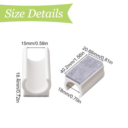 UFURMATE Chair Pads, 30pc Felt & Plastic Chair Leg Protectors, U-Shaped & Rectangle Tips for Round & Sled Base (18mm, White)