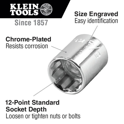 Klein 65508 20-Piece 3/8" Drive Socket Wrench Set