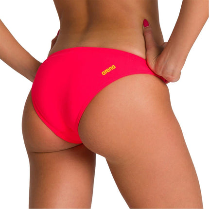 ARENA Women Training Real For Athletes Bikini Bottom - Fluo Red/Yellow Star, Medium