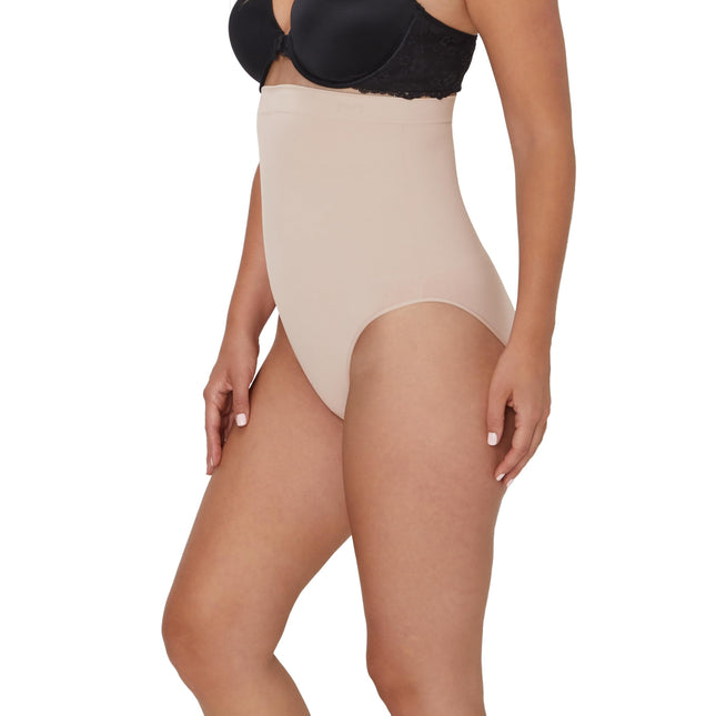 Maidenform Women's Seamless High Waist Shapewear, Soft & Lightweight Firm Control Shaping Brief, Evening Blush, XXL
