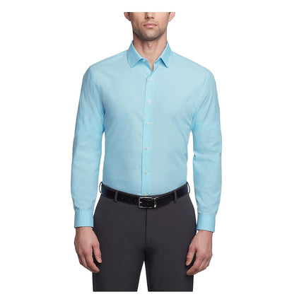Kenneth Cole Men's Dress Shirt Slim Fit Solid, Aqu