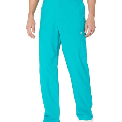 WONDERWINK Men's Flat Front Cargo Scrub Pant, Teal Blue, 5X