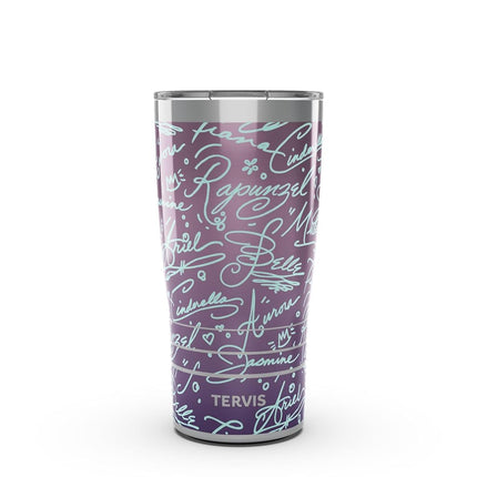Tervis Traveler Disney - Princess Signatures Triple Walled Insulated Tumbler Travel Cup Keeps Drinks Cold & Hot, 20oz, Stainless Steel