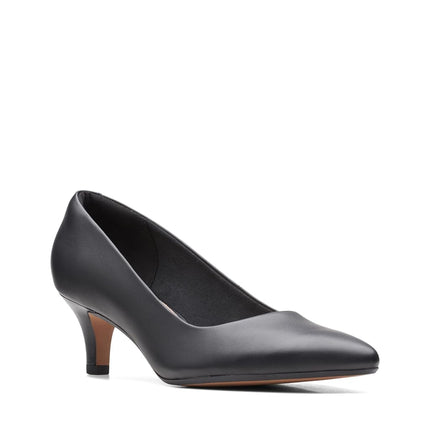 Clarks Women's Linvale Jerica Pump, Black Leather, 6.5 UK Wide