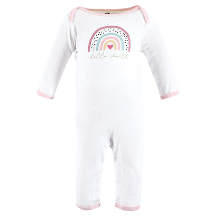 Hudson Baby baby-girls Cotton Coveralls, Modern Rainbow, 3-6 Months