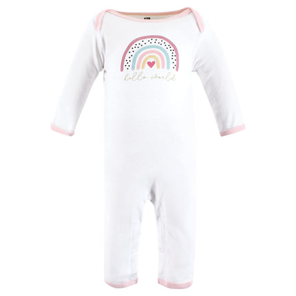 Hudson Baby baby-girls Cotton Coveralls, Modern Rainbow, 3-6 Months