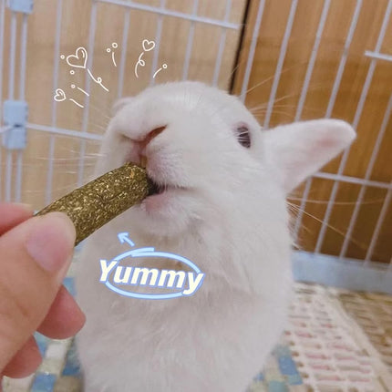 Grddaef Bunny Chew Toys for Teeth, Natural Rabbit Toys Apple Wood Grass Timothy Sticks Chew and Treat for Guinea Pigs Hamster Chinchillas (20 PCS)