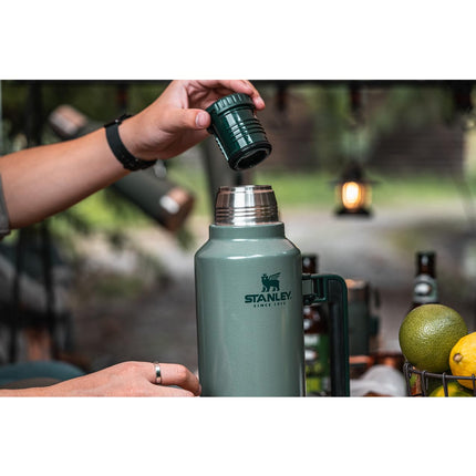 Stanley Classic Vacuum Insulated Wide Mouth Bottle - Hammertone Silver - BPA-Free 18/8 Stainless Steel Thermos for Cold & Hot Beverages - 2 QT