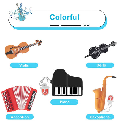 16GB USB Flash Drive Pack of 5 Pcs, BorlterClamp Thumb Drives Memory Stick with Cute Musical Instruments Pattern, USB Drive Gift for Students, Teachers and Kids