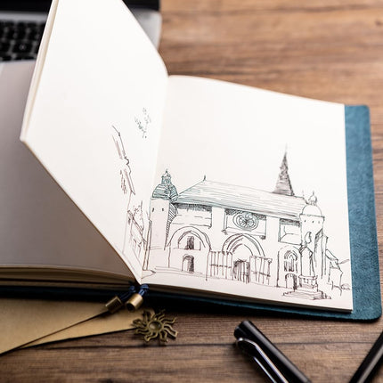 aoaoway Refillable Leather Journal Travelers Notebook A5 Blue