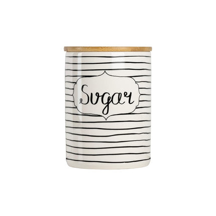 Botes para cocina 10 Strawberry Street Coffee, Sugar, Flour, juego de 3, color blanco y negro de uso diario