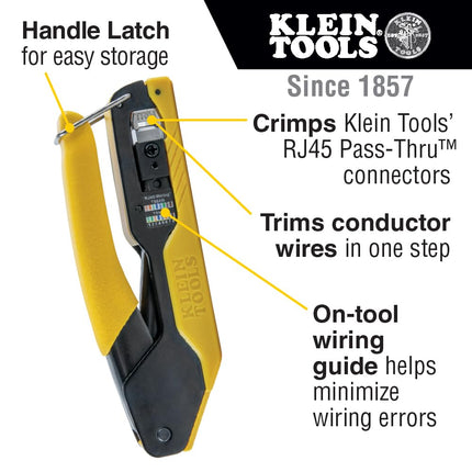 Klein Tools 80093 Cable Tester, VDV LAN Kit with LAN Tester, Pass Thru Crimper, CAT6/CAT5e Plugs and Strain Relief Boots, 5-Piece