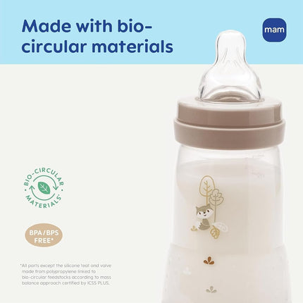 MAM Easy Start Anti-Colic Bottle 5 oz (3-Count), Baby Essentials, Slow Flow Bottles with Silicone Nipple, Baby Bottles for Baby Boy, Blue