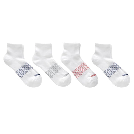 Hanes Men's Absolute Active Cushioned Ankle, Moisture Wicking Socks, Seamless Toe, 4-Pack, White/Color Accents, 4.5-12 UK