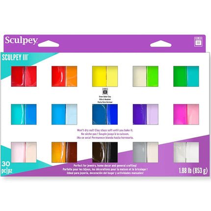 Sculpey SCULPEY III Set - Sampler - 30 Pack Polyme