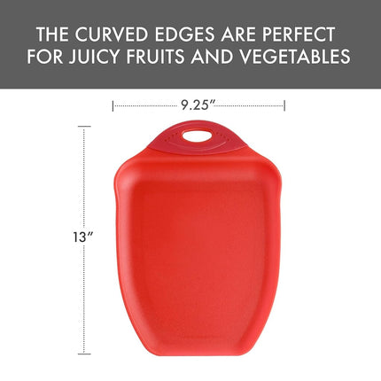 Dexas Chop & Scoop Cutting Board, 9.5 by 13 inches, Solid Red