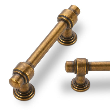 POVEFONK 10 Pack 3 Inch(76mm) Antique Brass Kitche