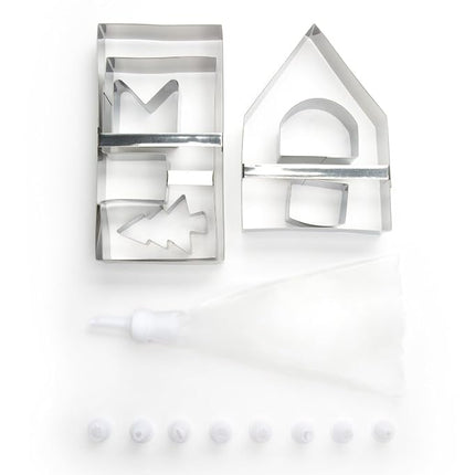 Fox Run Gingerbread House Cookie Cutter Set and Ic