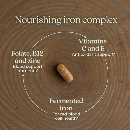 New Chapter Iron Supplement - Iron Food Complex with Organic Whole Food Ingredients + Promotes Healthy Iron Levels + Non-Constipating + Non-GMO + Gluten Free – 60ct