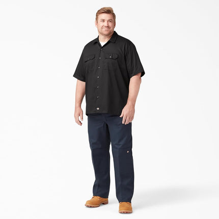 Dickies Men's Short-Sleeve Work Shirt, Black, Large