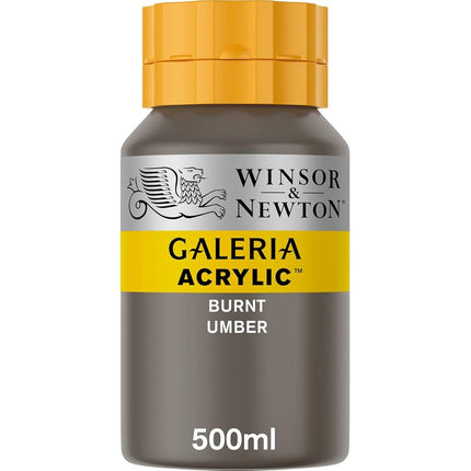Winsor and Newton Galeria Acrylic Colour 500ml 076 Burnt Umber (Pot)