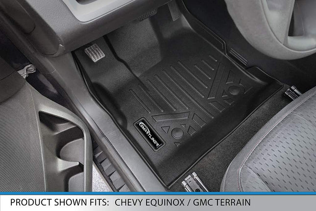 SMARTLINER Custom Floor Mats and Cargo Liner Set Black for 2011-2017 Chevy Equinox/GMC Terrain with Dual Front Floor Posts