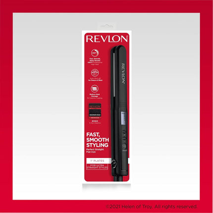 Revlon Rvst2082 Tourmaline Ceramic Digital Straightener, 1 Inch, Black