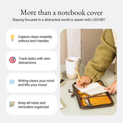 LOCHBY® Field Folio A6 | Zippered Notebook Cover | Water-Resistant Waxed Canvas | Ideal for Travel, Art, & Bullet Journals