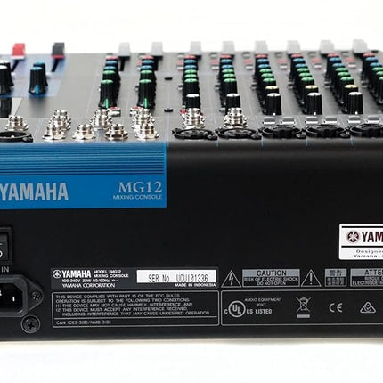Yamaha MG12 Mixer - Compact mixer with 12 input channels, 2 group buses, 2 AUX and D-PRE mic preamps