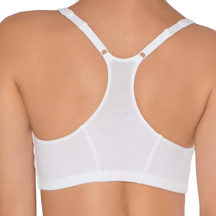 Fruit of the Loom Women's Multi-Pack Racerback Shirred Sports Bra – Light Support Tank Style, Heather Grey/White/Blue Gem, 32