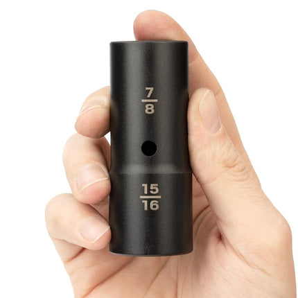 TEKTON 1/2 Inch Drive 7/8 x 15/16 Inch Thin Wall Impact Flip Socket | SIF20909