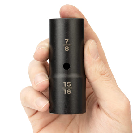 TEKTON 1/2 Inch Drive 7/8 x 15/16 Inch Thin Wall Impact Flip Socket | SIF20909