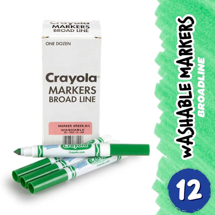 Crayola 12 Count Washable Bulk Markers, Green