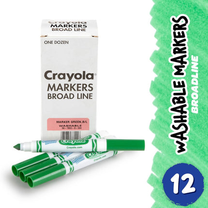 Crayola 12 Count Washable Bulk Markers, Green