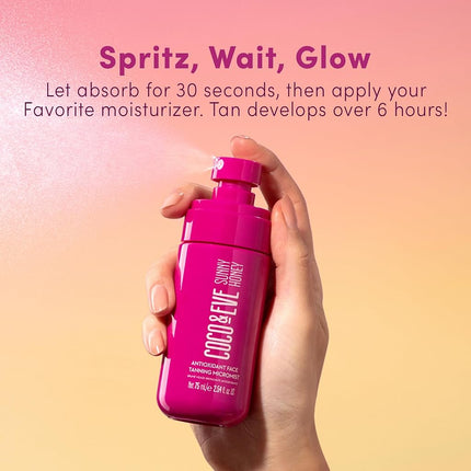 Coco & Eve Antioxidant Face Tanning Micromist. Sunless Self Tanning Face Mist with Antioxidants to Boost Hydration. Quick, Flawless, Streak Free Face Tan (75ml)