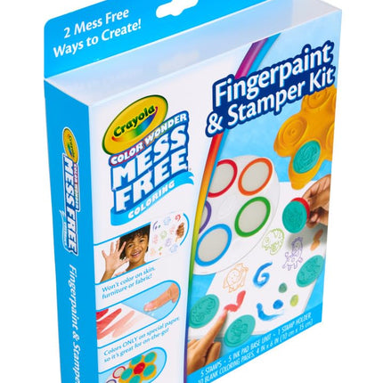 CRAYOLA Color Wonder Mess Free Fingerpaint & Stamper Kit, Safari Stamps for Kids, Color Reveal Ink, Toddler Activity, Gifts, 3+