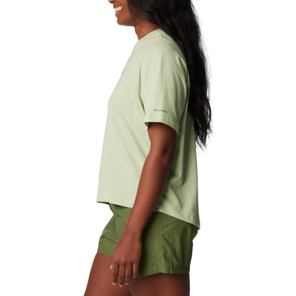 Columbia Women's North Cascades Relaxed Tee, Sage Leaf/Outdoors Club, Small