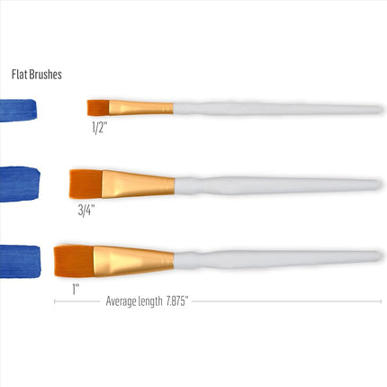 FolkArt, Gold Taklon Brush Set, 50559, Brown, 3 Piece Set