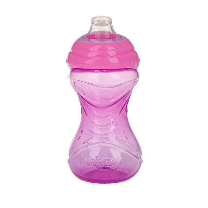 Nuby Clik-It Soft Spout No-Spill Easy Grip Sippy Cup for Girls - (3-Pack) 10 Oz - 6+ Months