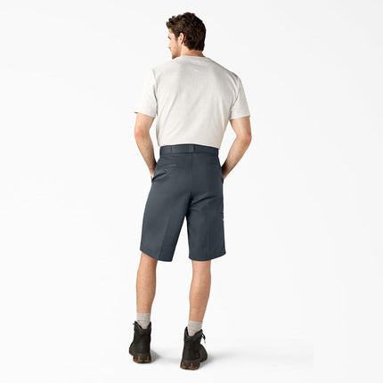 Dickies Pantalones Cortos de Trabajo Holgados con Parte Frontal Plana para Hombre, Gris Diésel, 44 Regular