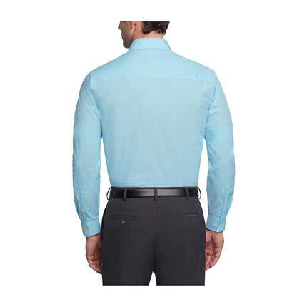 Kenneth Cole Men's Dress Shirt Slim Fit Solid, Aqua, 16"-16.5" Neck 34"-35" Sleeve