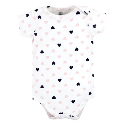Hudson Baby Baby Cotton Bodysuits, Girl Mommy Pink Navy, 3-6 Months