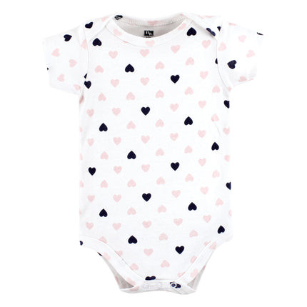 Hudson Baby Baby Cotton Bodysuits, Girl Mommy Pink Navy, Preemie