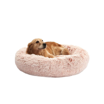 Bedfolks Calming Donut Dog Bed, 91CM Round Fluffy 